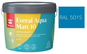 TIKKURILA Everal Aqua Matt [10]  2,7L KOLOR NIEBIESKI ŚREDNI RAL 5015