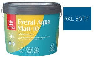 TIKKURILA Everal Aqua Matt [10]  2,7L KOLOR NIEBIESKI OSTRZEGAWCZY RAL 5017