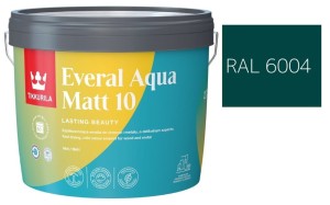 TIKKURILA Everal Aqua Matt [10]  2,7L KOLOR ZIELONO NIEBIESKI RAL 6004