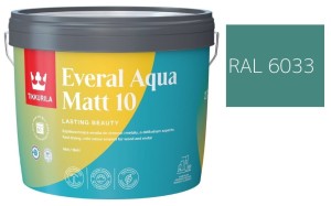 TIKKURILA Everal Aqua Matt [10]  2,7L KOLOR MIĘTOWY TURKUS RAL 6033