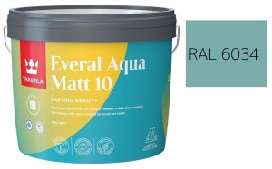 TIKKURILA Everal Aqua Matt [10]  2,7L KOLOR TURKUS PASTELOWY RAL 6034