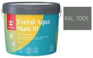 TIKKURILA Everal Aqua Matt [10]  2,7L KOLOR SZARY MYSI RAL 7005