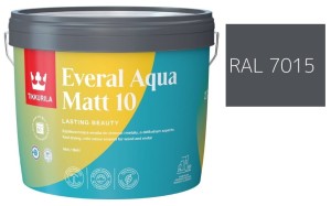 TIKKURILA Everal Aqua Matt [10]  2,7L KOLOR SZARY ŁUPKOWY RAL 7015