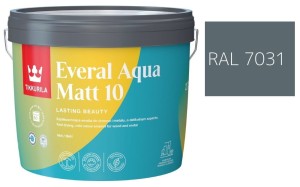 TIKKURILA Everal Aqua Matt [10]  2,7L KOLOR NIEBIESKO SZARY RAL 7031