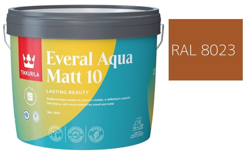 TIKKURILA Everal Aqua Matt [10]  2,7L KOLOR TIK RAL 8023