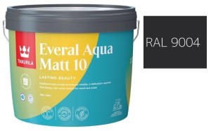 TIKKURILA Everal Aqua Matt [10]  2,7L KOLOR CZARNY SYGNAŁOWY RAL 9004