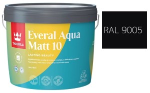 TIKKURILA Everal Aqua Matt [10]  2,7L KOLOR CZARNY  RAL 9005