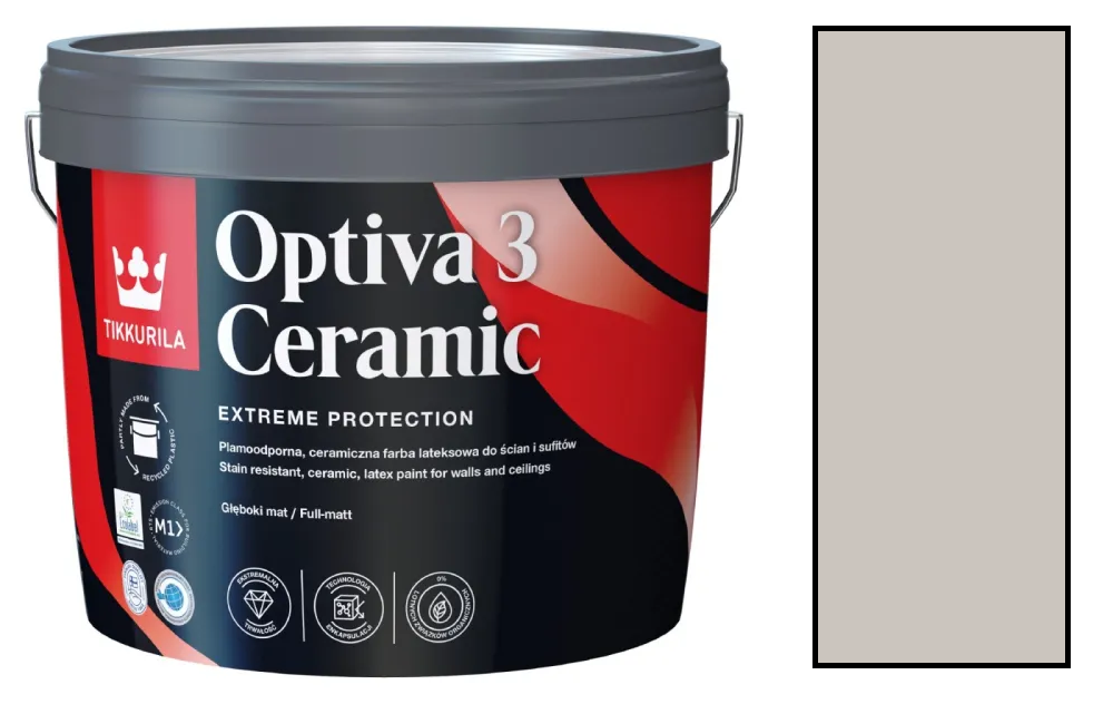 TIKKURILA Optiva Ceramic Matt 3 9l KOLOR H487 Pumice