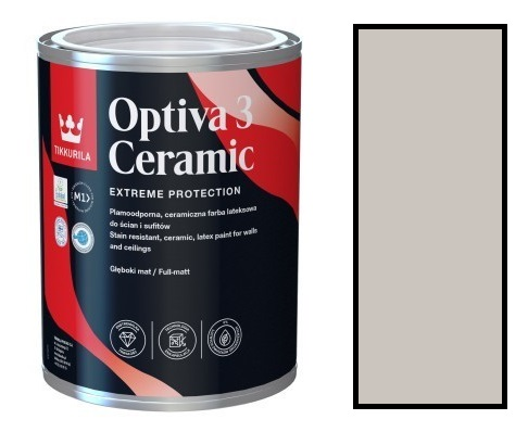 TIKKURILA Optiva Ceramic Matt 3 0,9l KOLOR H487 Pumice
