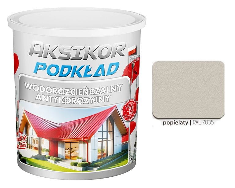 AKSIL Aksikor Podkład wodny antykorozyjny 0,75L Popielaty RAL 7035