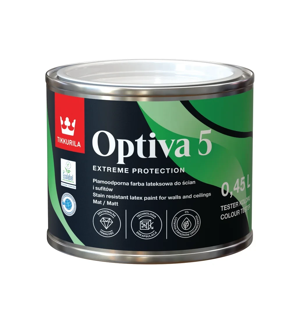 TIKKURILA Optiva Matt 5 0,45l BIAŁA