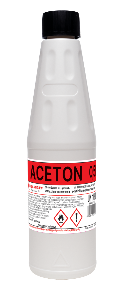 Chem-Rozlew Aceton techniczny 0,5L Rozpuszczalnik zmywacz