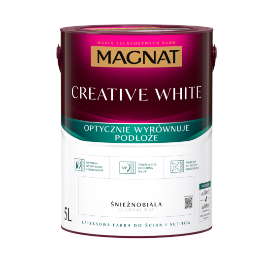 MAGNAT Creative White Farba lateksowa antyrefleksyjna biała 5L