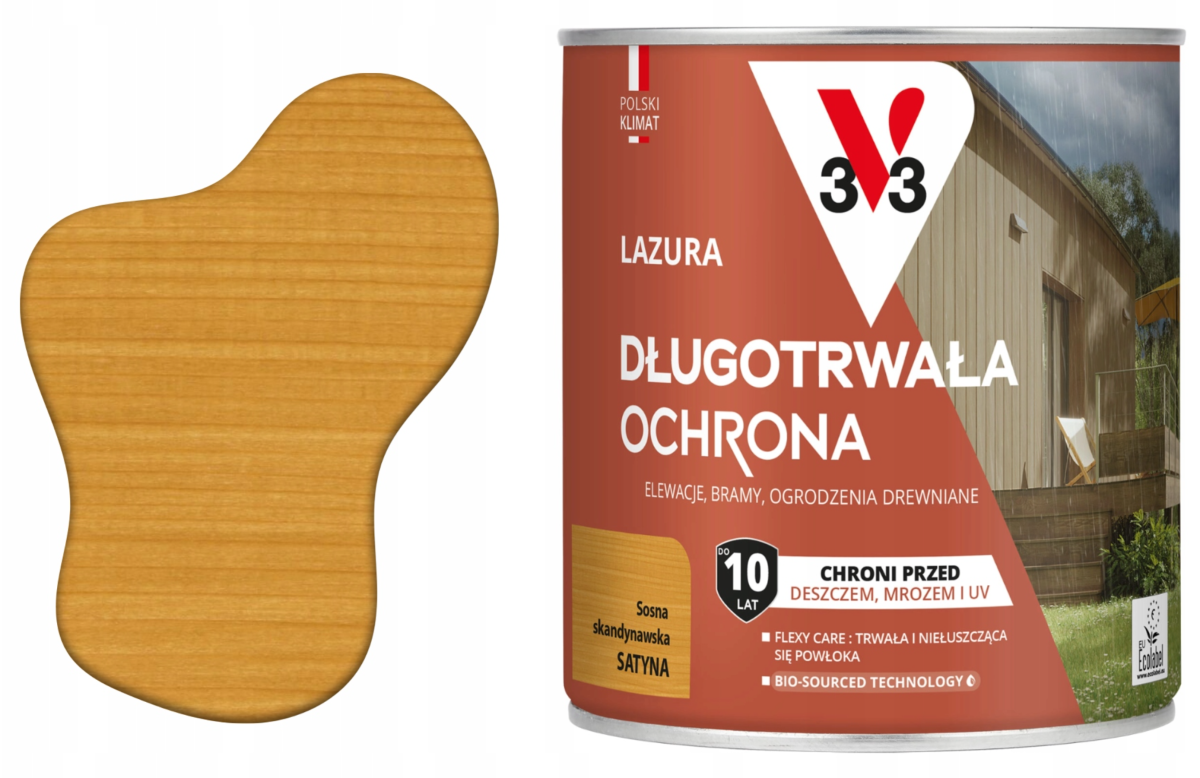 Lazura długotrwała ochronna 10 lat V33 Sosna skandynawska 0,75l