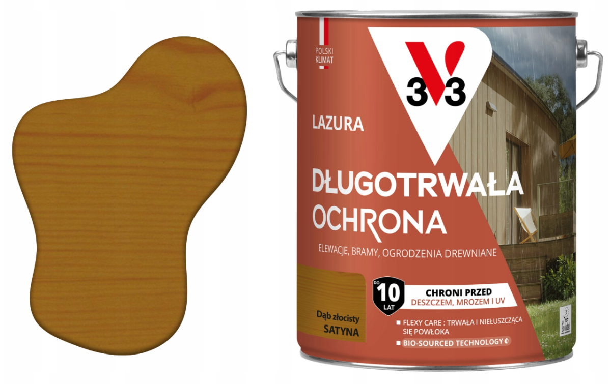 Lazura długotrwała ochronna 10 lat V33 Dąb złocisty 2,5l