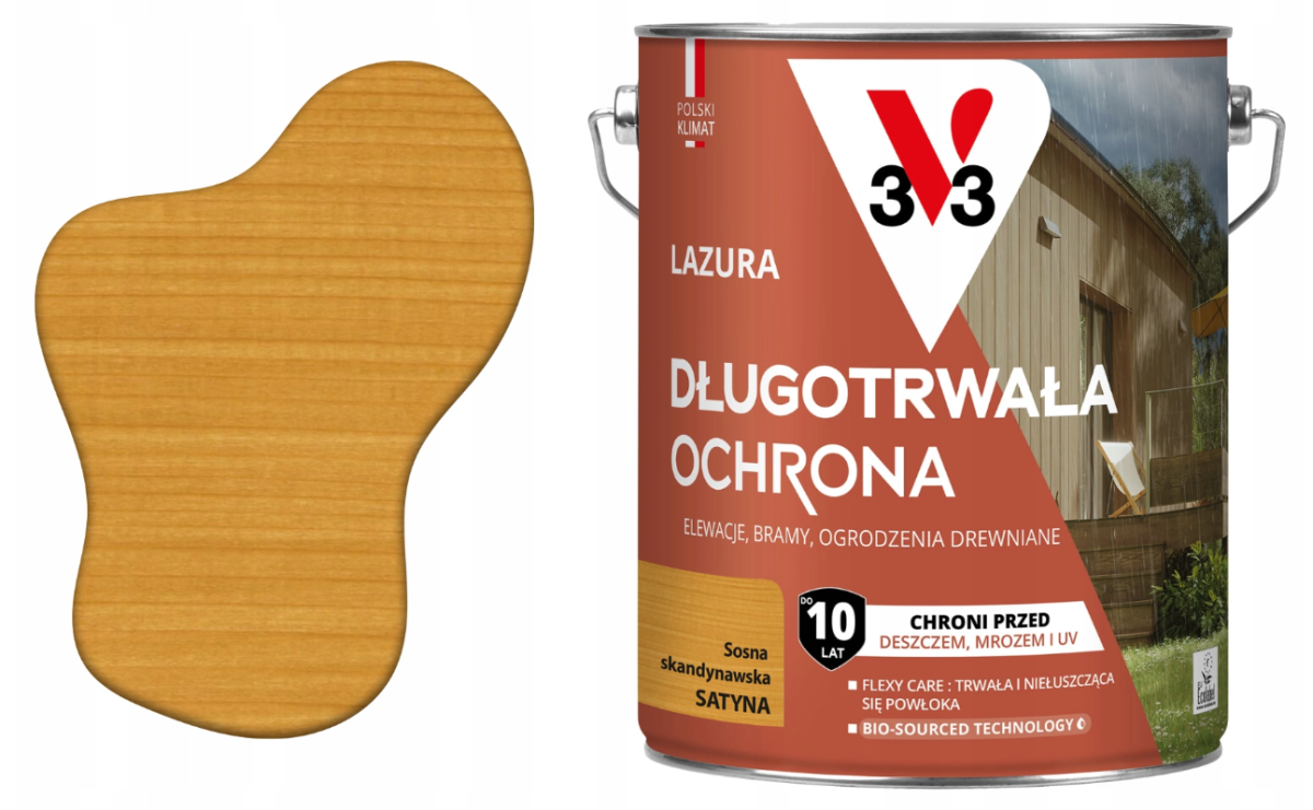 Lazura długotrwała ochronna 10 lat V33 Sosna skandynawska 4,5l