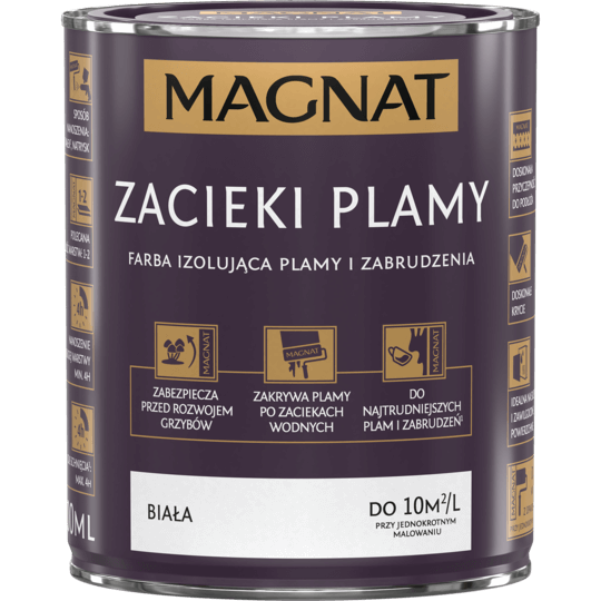 MAGNAT Farba izolująca na zacieki i plamy 0,8L Biała