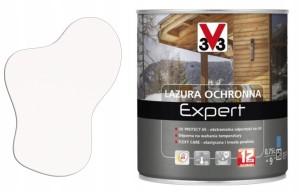 V33 Lazura ochronna EXPERT ochrona do 12 lat biały alpejski 0,75L