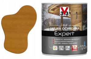 V33 Lazura ochronna EXPERT ochrona do 12 lat sosna skandynawska 0,75L