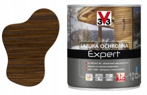 V33 Lazura ochronna EXPERT ochrona do 12 lat orzech ciemny 0,75L