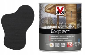 V33 Lazura ochronna EXPERT ochrona do 12 lat grafit 0,75L
