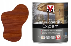 V33 Lazura ochronna EXPERT ochrona do 12 lat mahoń 0,75L
