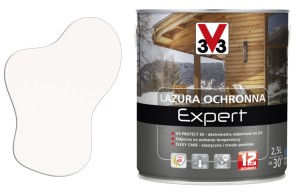 V33 Lazura ochronna EXPERT ochrona do 12 lat biały alpejski 2,5L