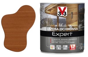 V33 Lazura ochronna EXPERT ochrona do 12 lat sosna oregońska 2,5L