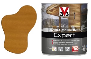 V33 Lazura ochronna EXPERT ochrona do 12 lat sosna skandynawska 2,5L