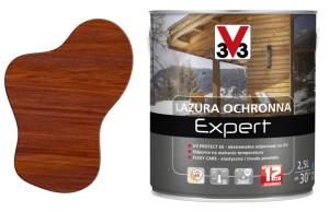 V33 Lazura ochronna EXPERT ochrona do 12 lat mahoń 2,5L