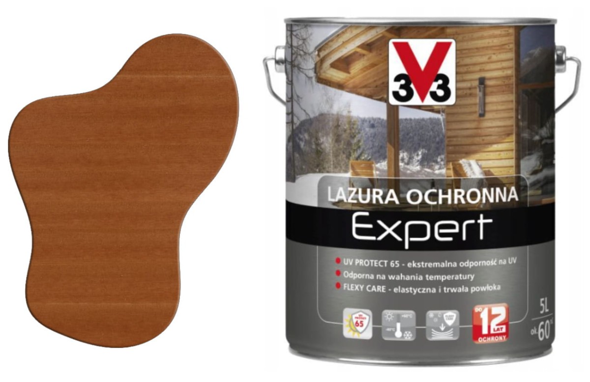 V33 Lazura ochronna EXPERT ochrona do 12 lat sosna oregońska 5L