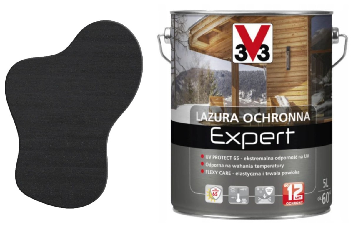V33 Lazura EXPERT do 12 lat ochrony grafit 5L