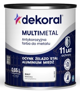 Dekoral Multimetal farba antykorozyjna do metalu biały RAL 9003 0,65L