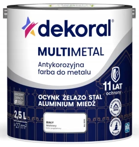Dekoral Multimetal farba antykorozyjna do metalu biały RAL 9003 2,5L