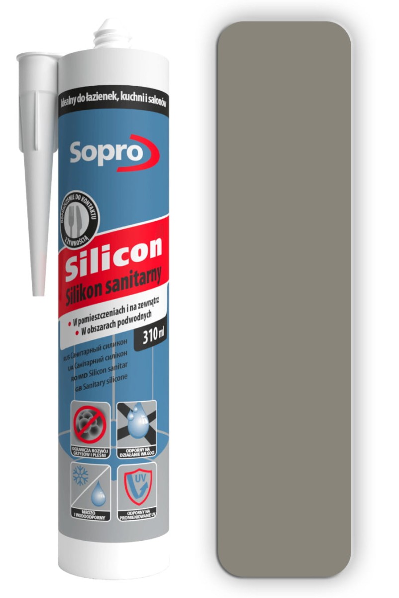 SOPRO Silikon sanitarny 310ml Beton Szary 14