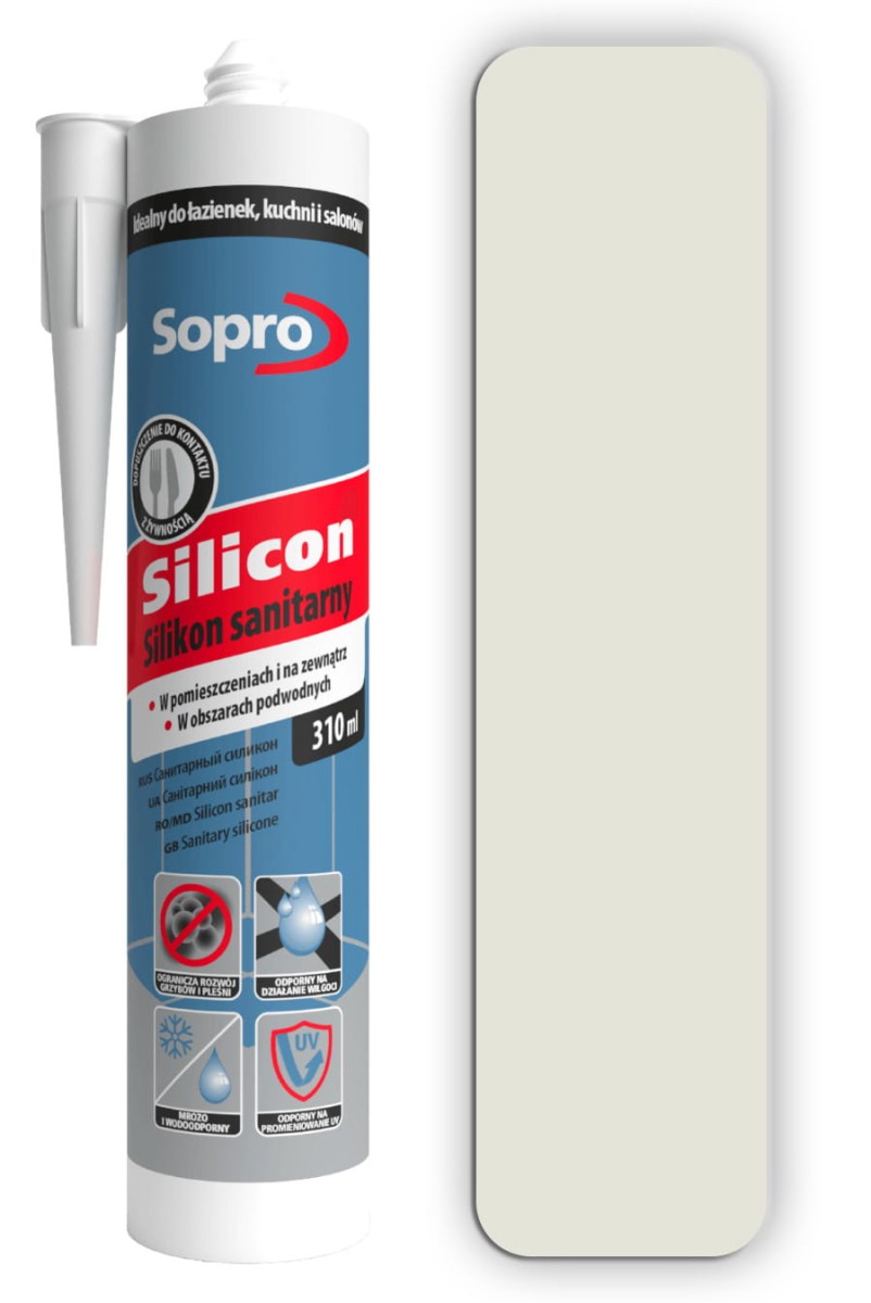 SOPRO Silikon sanitarny 310ml Jasny szary 16