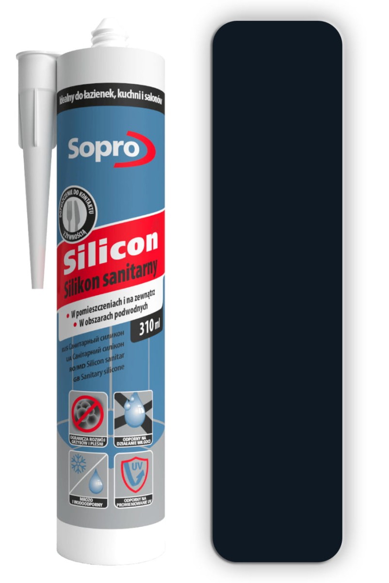 SOPRO Silikon sanitarny 310ml Głęboka czerń 96