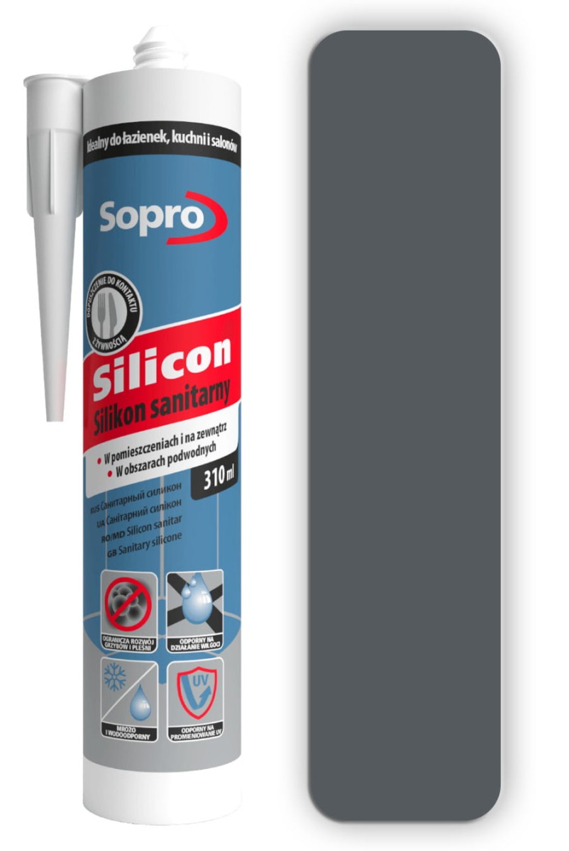 SOPRO Silikon sanitarny 310ml Antracyt 66