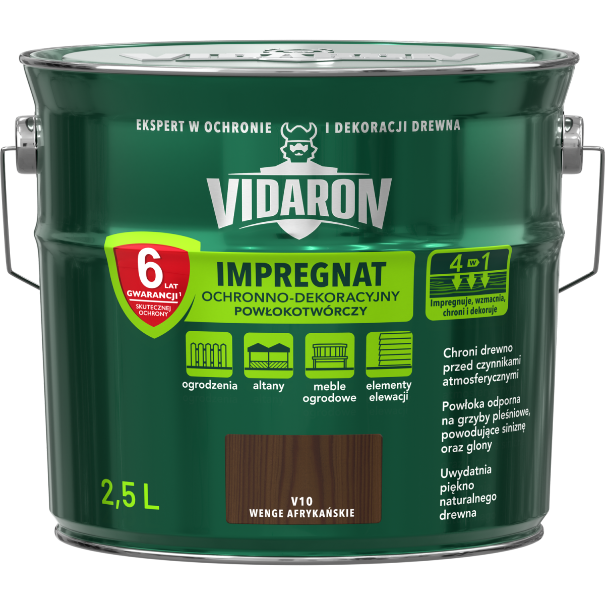 VIDARON Impregnat ochronny powłokotwórczy V10 wenge afrykańskie 2,5L
