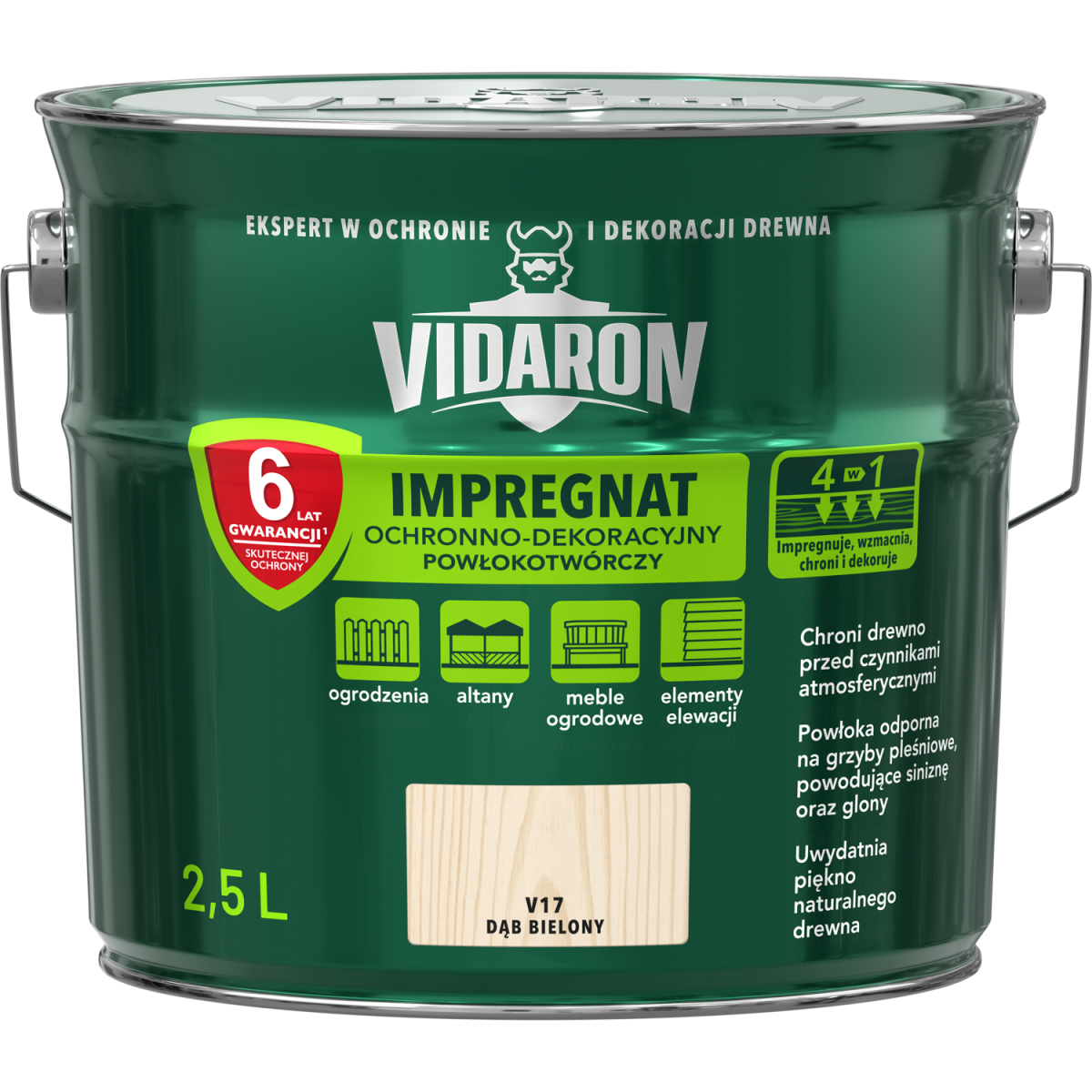 VIDARON Impregnat ochronny powłokotwórczy V17 dąb bielony 2,5L