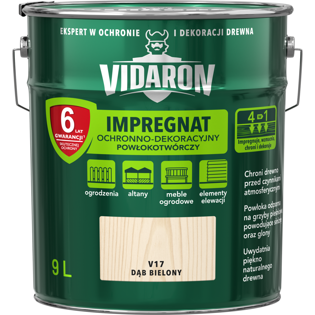 VIDARON Impregnat ochronny powłokotwórczy V17 dąb bielony 9L