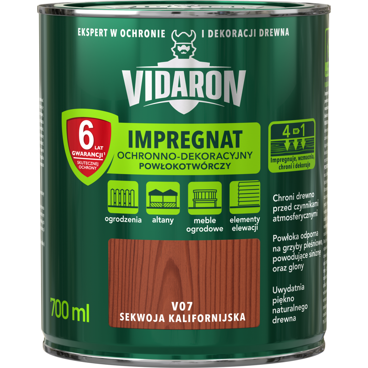 VIDARON Impregnat ochronny powłokotwórczy V07 sekwoja kalifornijska 0,7L