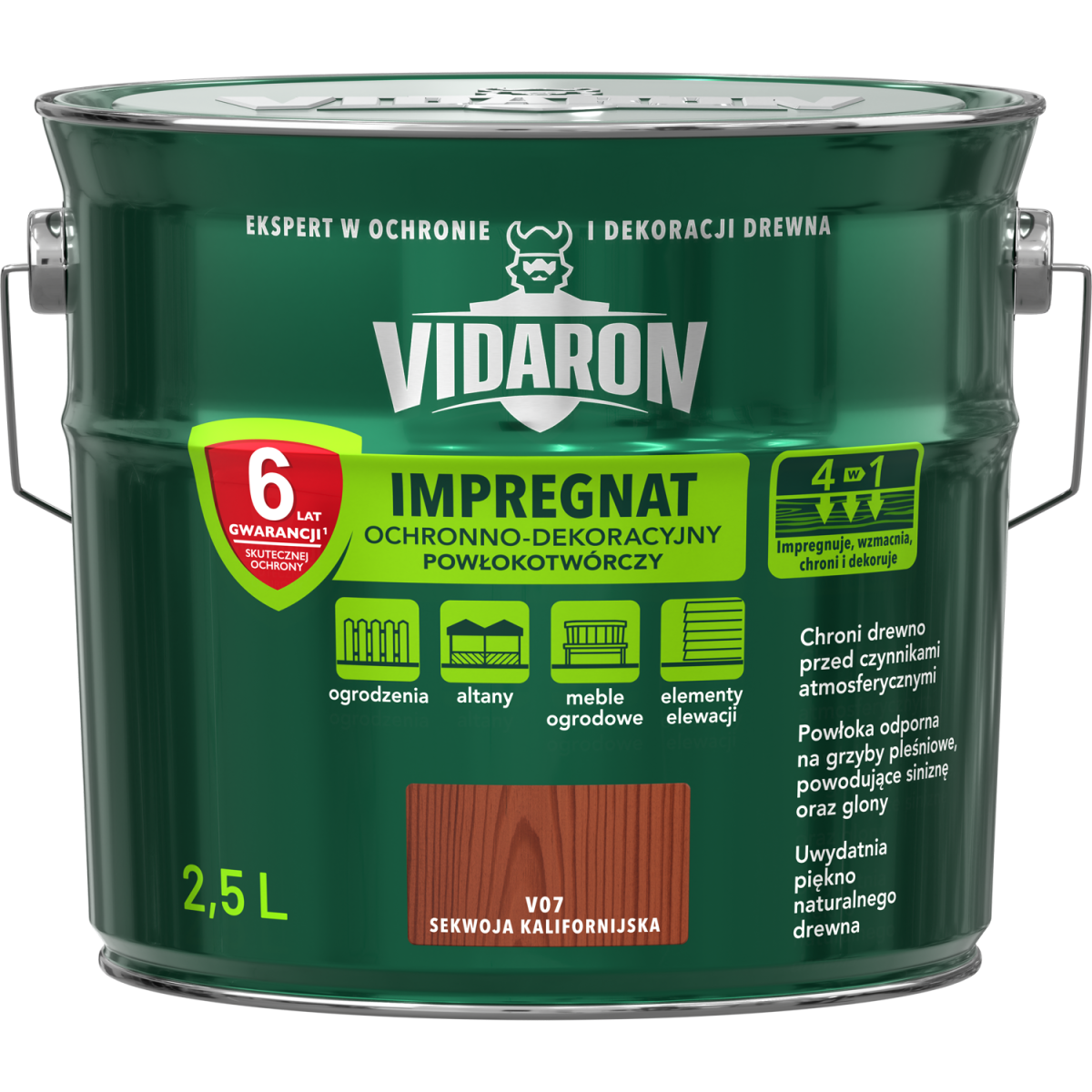 VIDARON Impregnat ochronny powłokotwórczy V07 sekwoja kalifornijska 2,5L