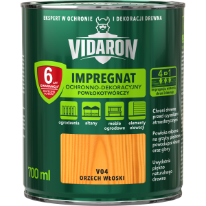 VIDARON Impregnat ochronny powłokotwórczy V04 orzech włoski 0,7L