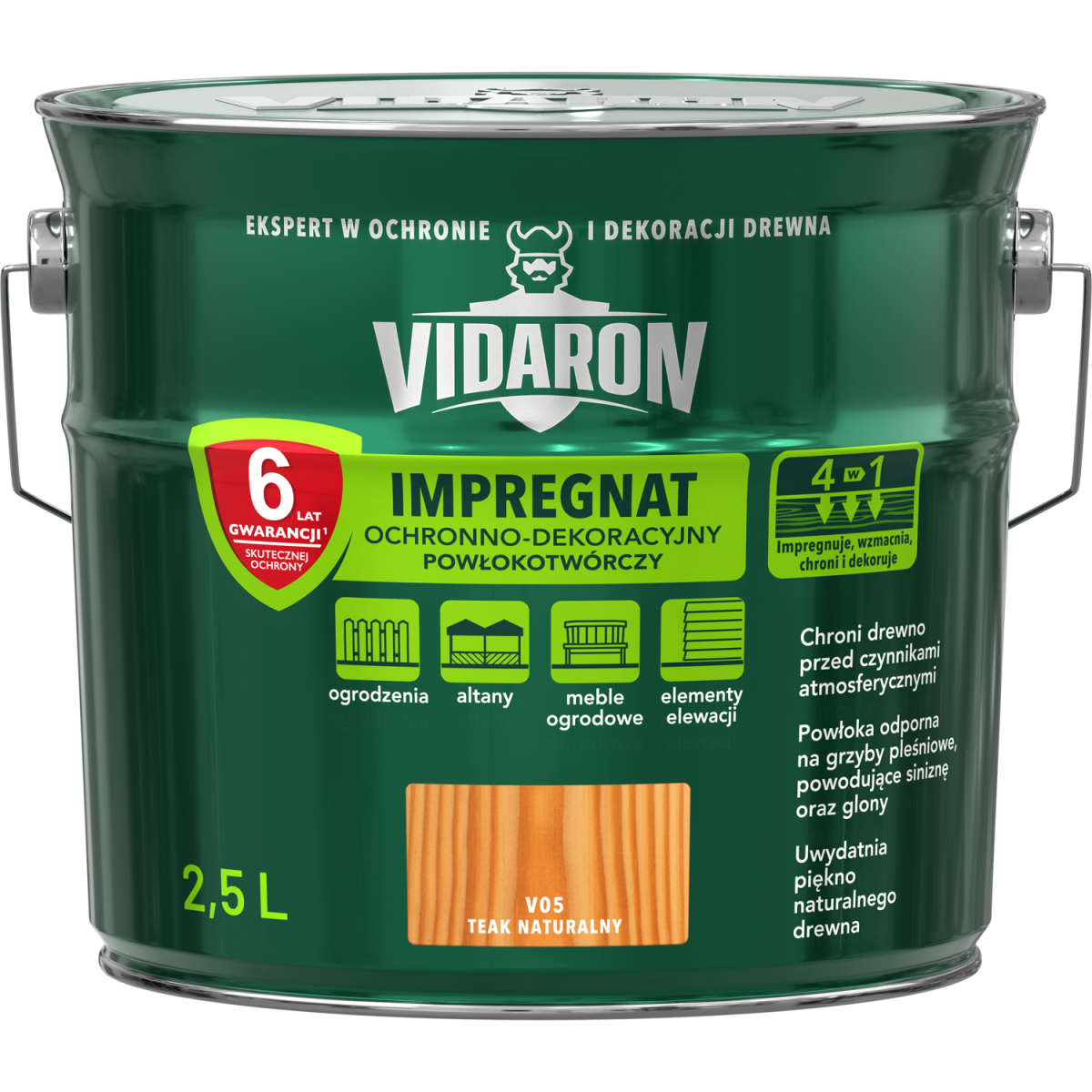 VIDARON Impregnat ochronny powłokotwórczy V05 teak naturalny 2,5L