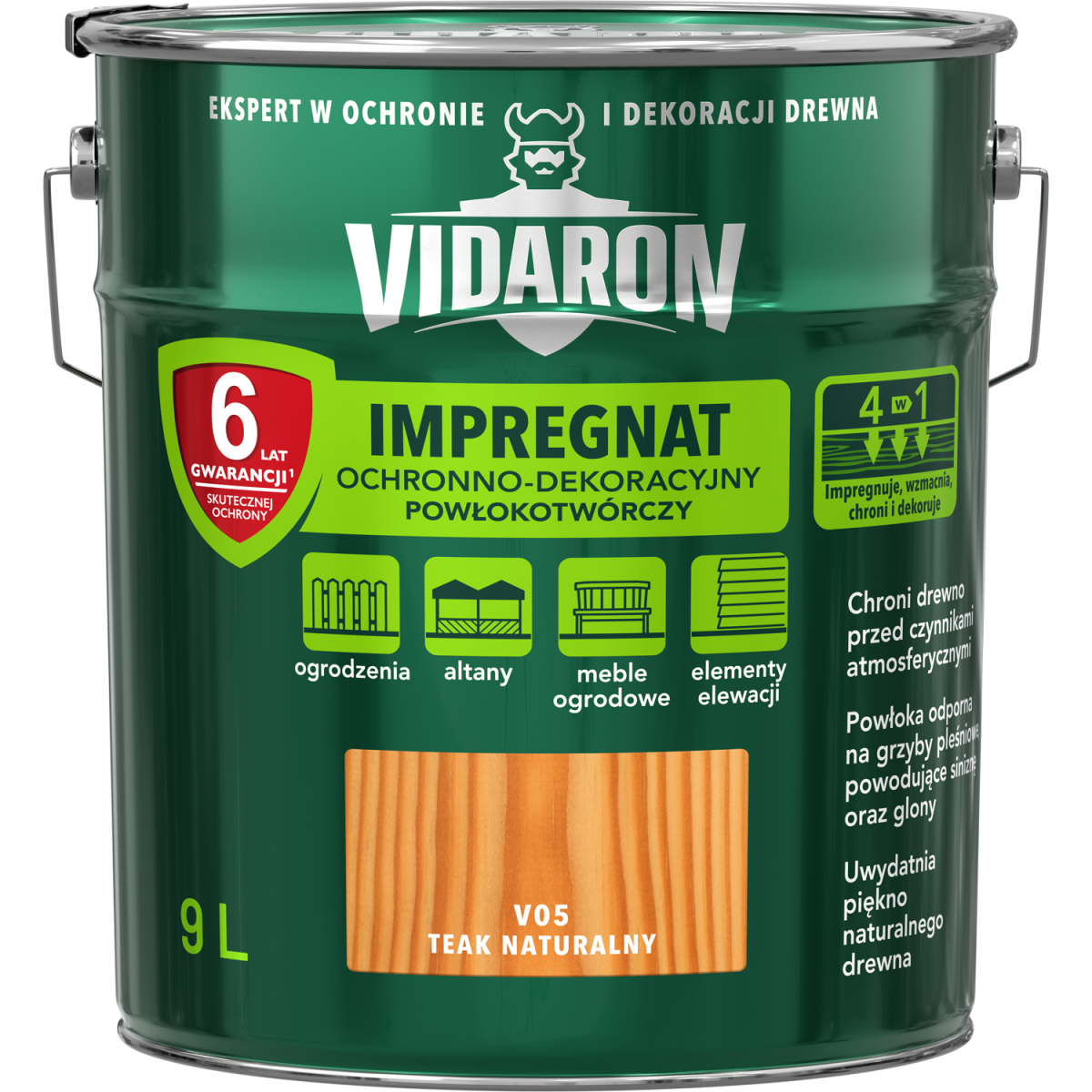 VIDARON Impregnat ochronny powłokotwórczy V05 teak naturalny 9L