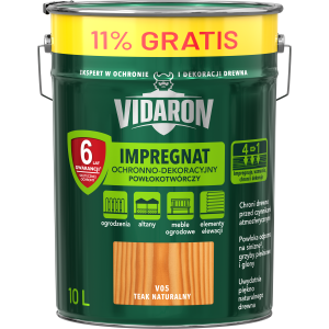 VIDARON Impregnat ochronny powłokotwórczy V05 teak naturalny 10L