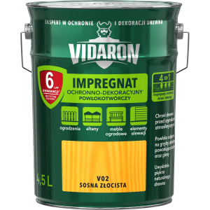 VIDARON Impregnat ochronny powłokotwórczy V04 sosna złocista 4,5 litra