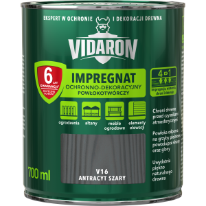 VIDARON Impregnat ochronny powłokotwórczy V16 antracyt szary 0,7L