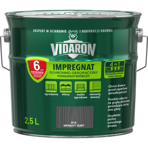 VIDARON Impregnat ochronny powłokotwórczy V16 antracyt szary 2,5L